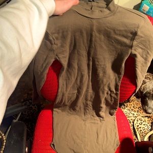 Cute green neck tight dress above knee long sleeve